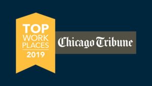 The Chicago Tribune Top Workplaces Award medallion.
