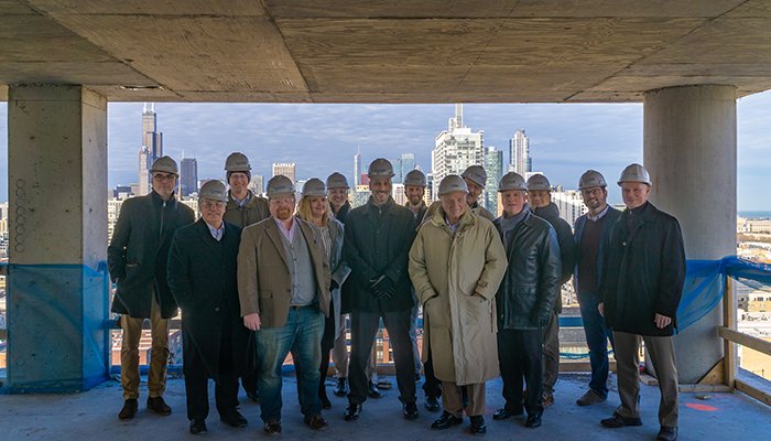 The Draper and Kramer team at the Aspire Residences topping off in December 2019.