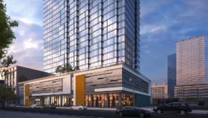 An exterior rendering of the multifamily development at 2111 South Wabash in the McCormick Square are of Chicago's South Loop.